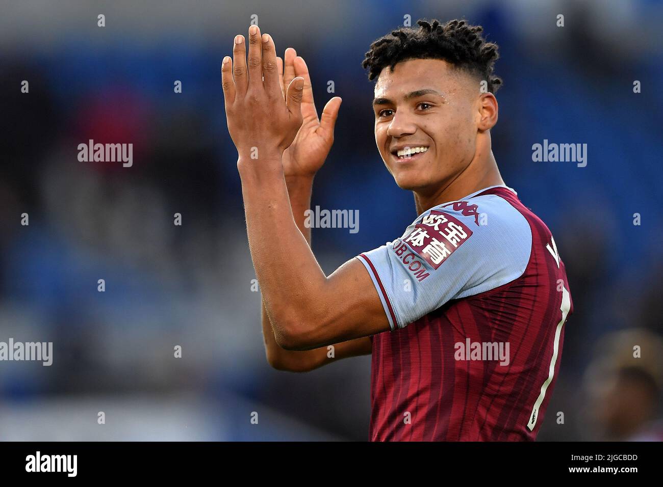 Ollie Watkins di Aston Villa a tempo pieno - Brighton & Hove Albion / Aston Villa, Premier League, Amex Stadium, Brighton, Regno Unito - 26th Febbraio 2022 solo per uso editoriale - si applicano le restrizioni DataCo Foto Stock