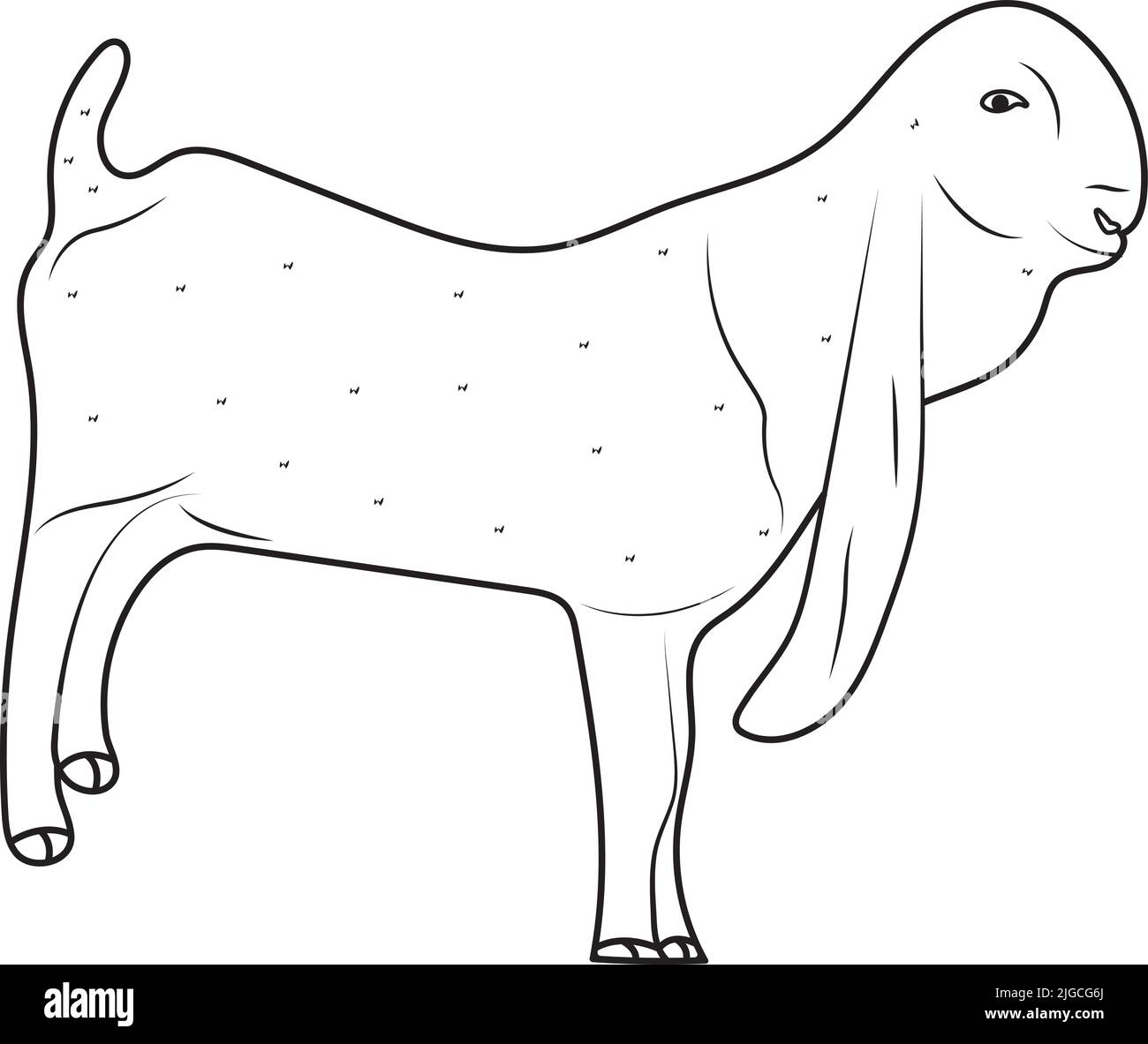 Illustrazione vettoriale di kamori capra flat retro illustrazione stile per web, stampa e app Illustrazione Vettoriale