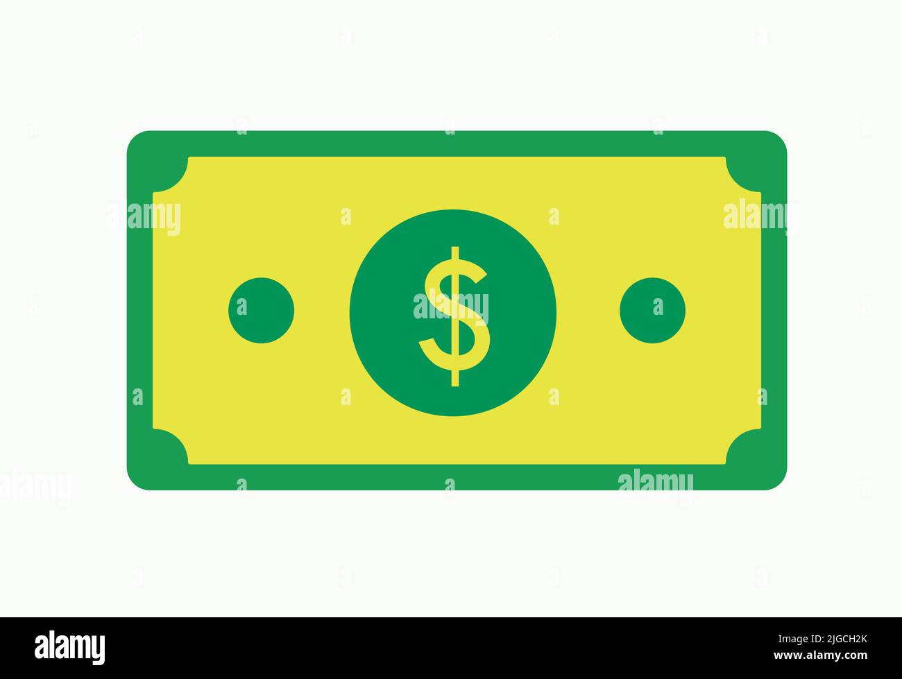 Green Dollar Note Bill American Currency Isolated Illustration Icon Minimal Financial Symbol Illustrazione Vettoriale