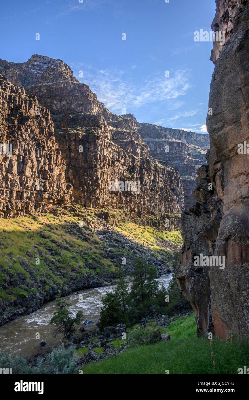 Rafting sul fiume Bruneau in Idaho con avventure lontane. Foto Stock