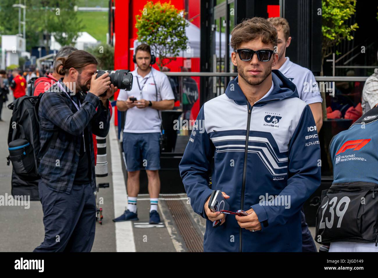 Spielberg, Austria, 09th luglio 2022, Pierre Gasly, dalla Francia compete per la Scuderia AlphaTauri. Sprint Race, round 11 del campionato di Formula 1 2022. Credit: Michael Potts/Alamy Live News Foto Stock