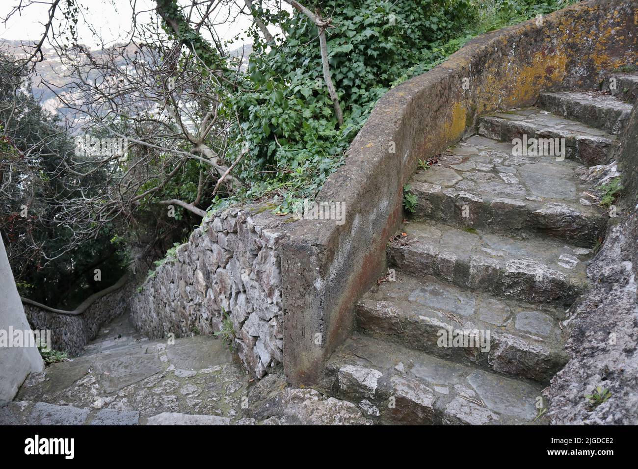 Capri - Scala Fenicia dalla Cappella di Sant'Antonio Foto Stock