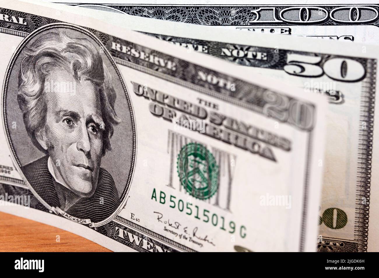 Vecchi soldi americani - Dollars un background di affari Foto Stock
