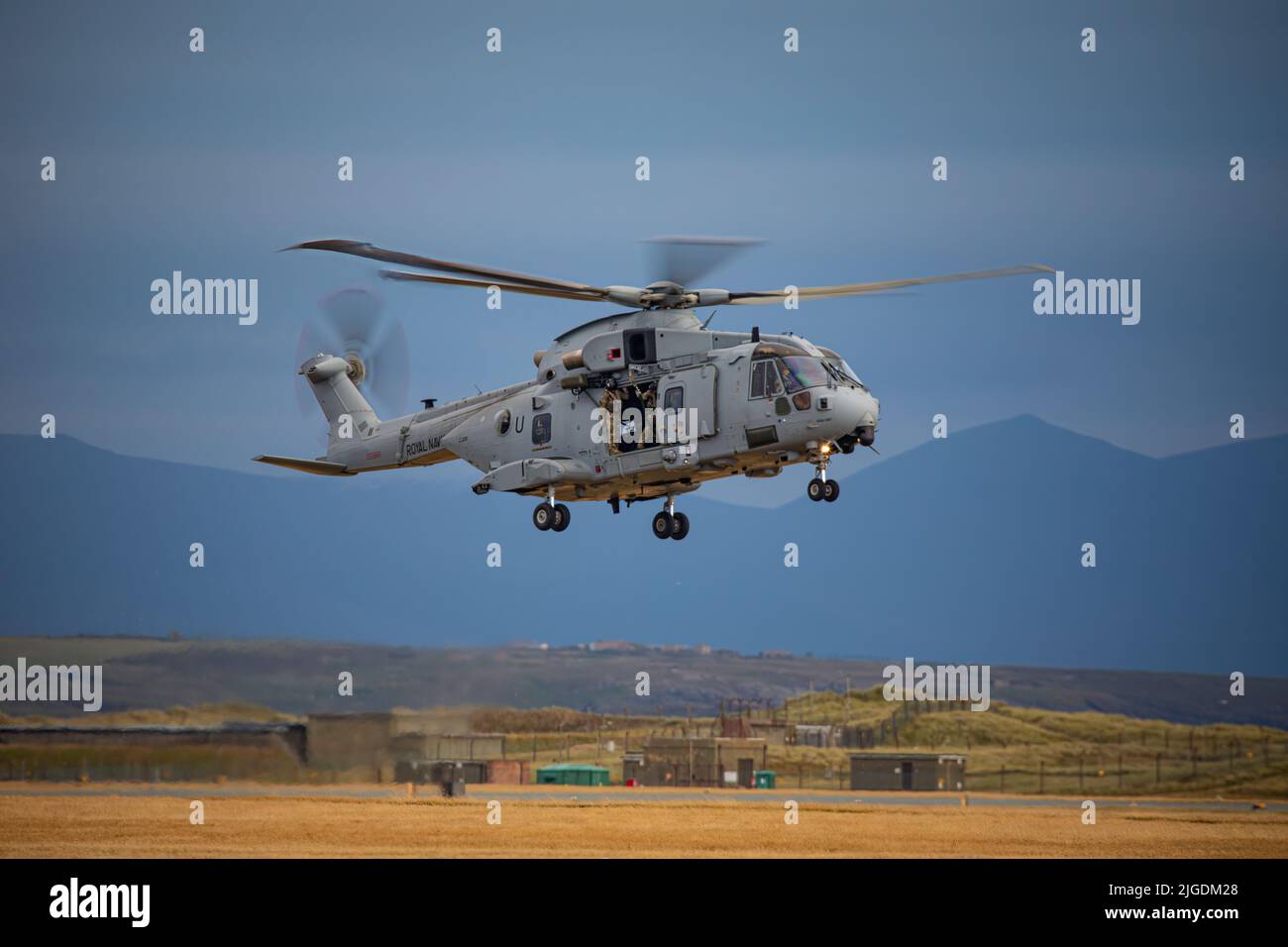 Agusta-Westland Merlin HC.3 ZJ136 a RAF Valley Foto Stock