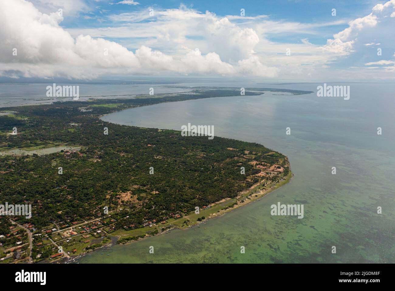 Vista aerea delle isole nel nord dello Sri Lanka. Jaffna. Foto Stock