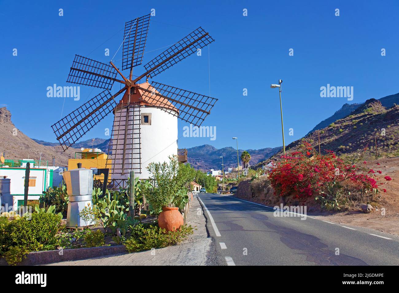 Vecchio mulino a vento a Molino de Viento, Grand Canary, Isole Canarie, Spagna, Europa Foto Stock