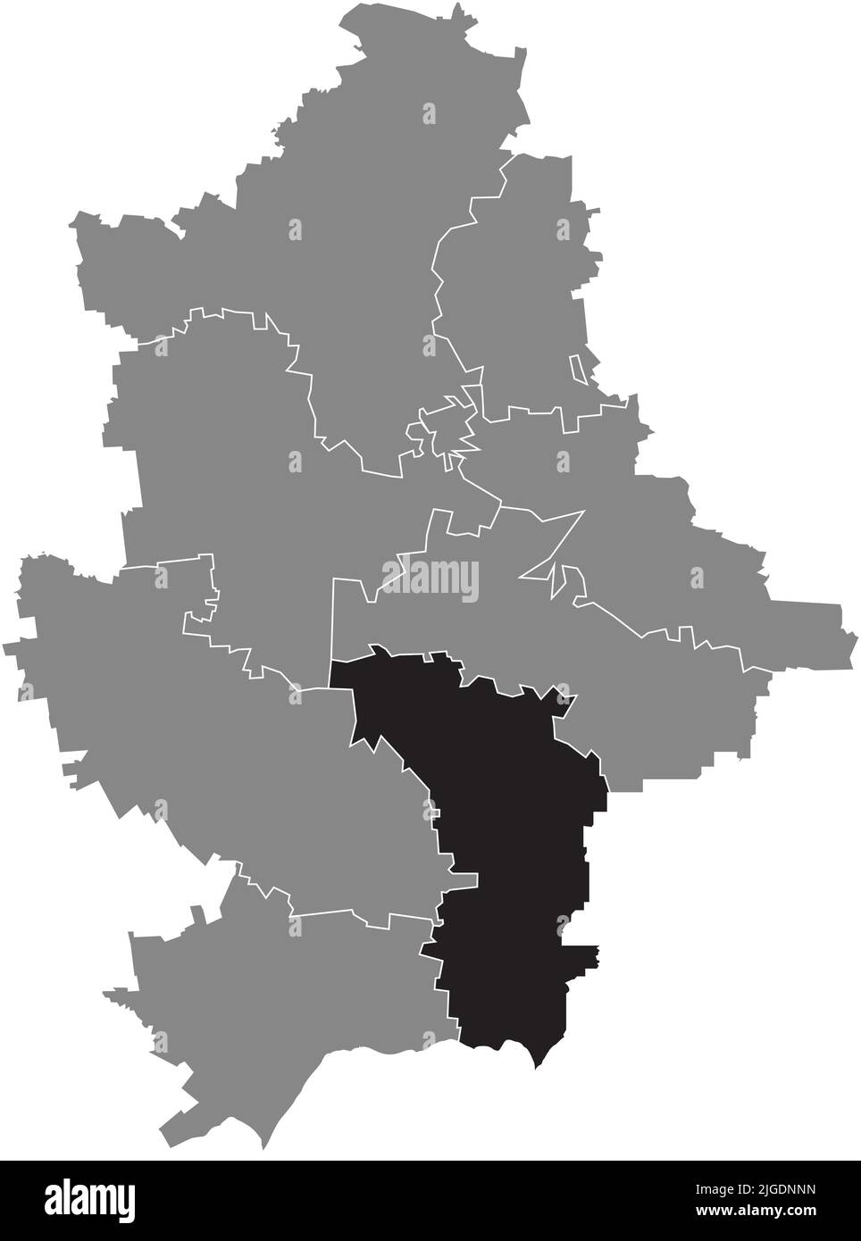 Mappa di localizzazione DEL RAION KALMIUSKE, OBLAST DI DONETSK Illustrazione Vettoriale