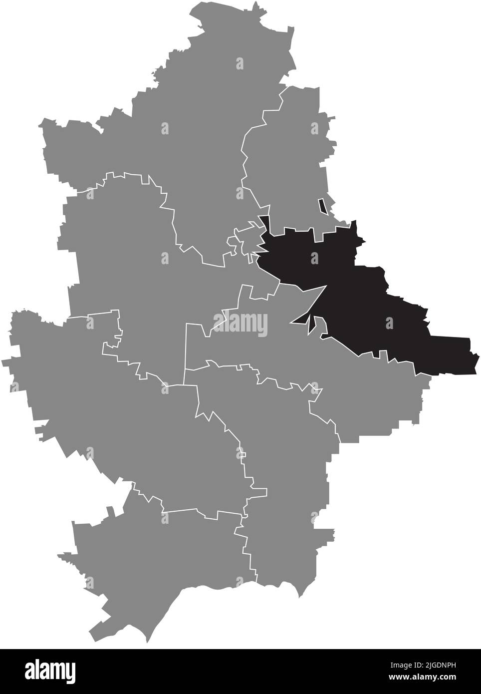 Mappa di localizzazione DEL RAION HORLIVKA, OBLAST DI DONETSK Illustrazione Vettoriale