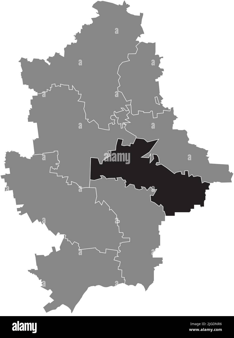 Mappa di localizzazione DEL RAION DI DONETSK, OBLAST DI DONETSK Illustrazione Vettoriale