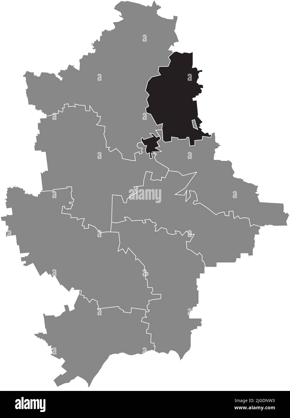 Mappa di localizzazione DEL RAION di BAKHMUT, OBLAST DI DONETSK Illustrazione Vettoriale