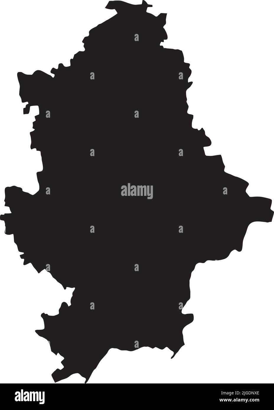 Mappa nera dell'OBLAST DI DONETSK, UCRAINA Illustrazione Vettoriale
