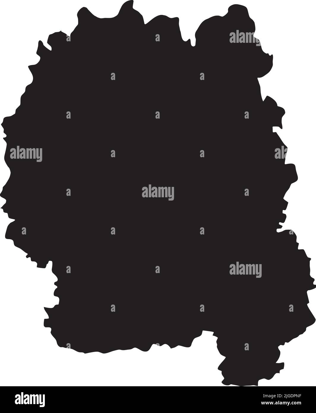 Mappa nera dell'OBLAST DI ZHYTOMYR, UCRAINA Illustrazione Vettoriale
