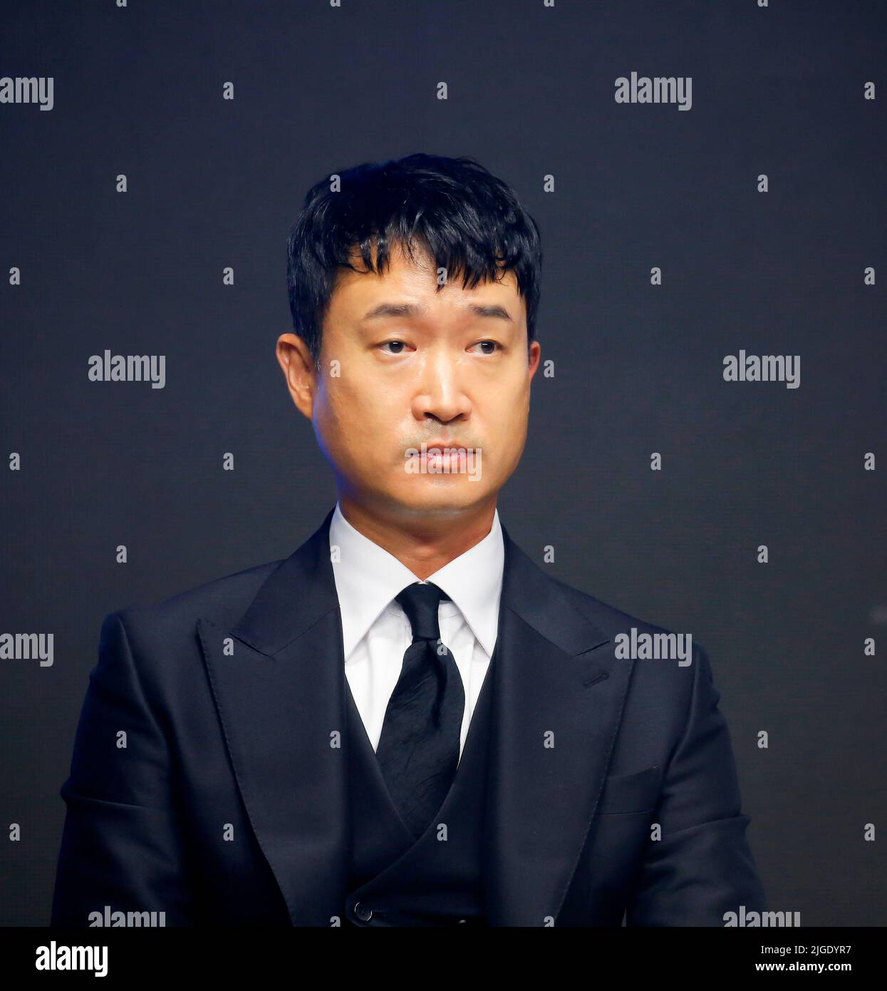 Jo Woo-Jin, 23 giugno 2022 : l'attore sudcoreano Jo Woo-Jin partecipa ad una conferenza stampa di produzione per il film 'Alienoid' a Seoul, Corea del Sud. Credit: Lee Jae-Won/AFLO/Alamy Live News Foto Stock