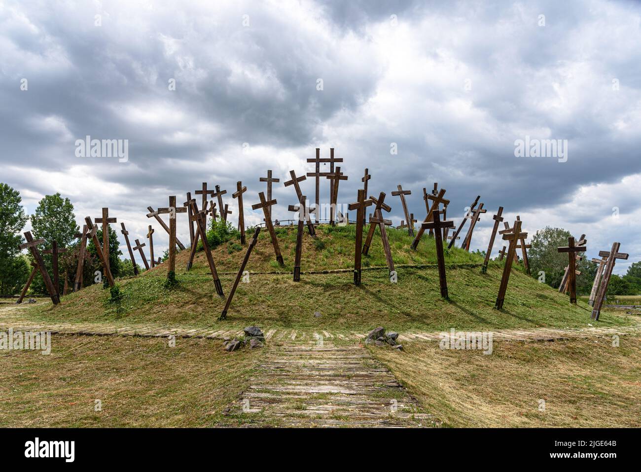 Il Muhi Memorial Park in Ungheria, in memoria della Battaglia di Mohi del 1241 Foto Stock