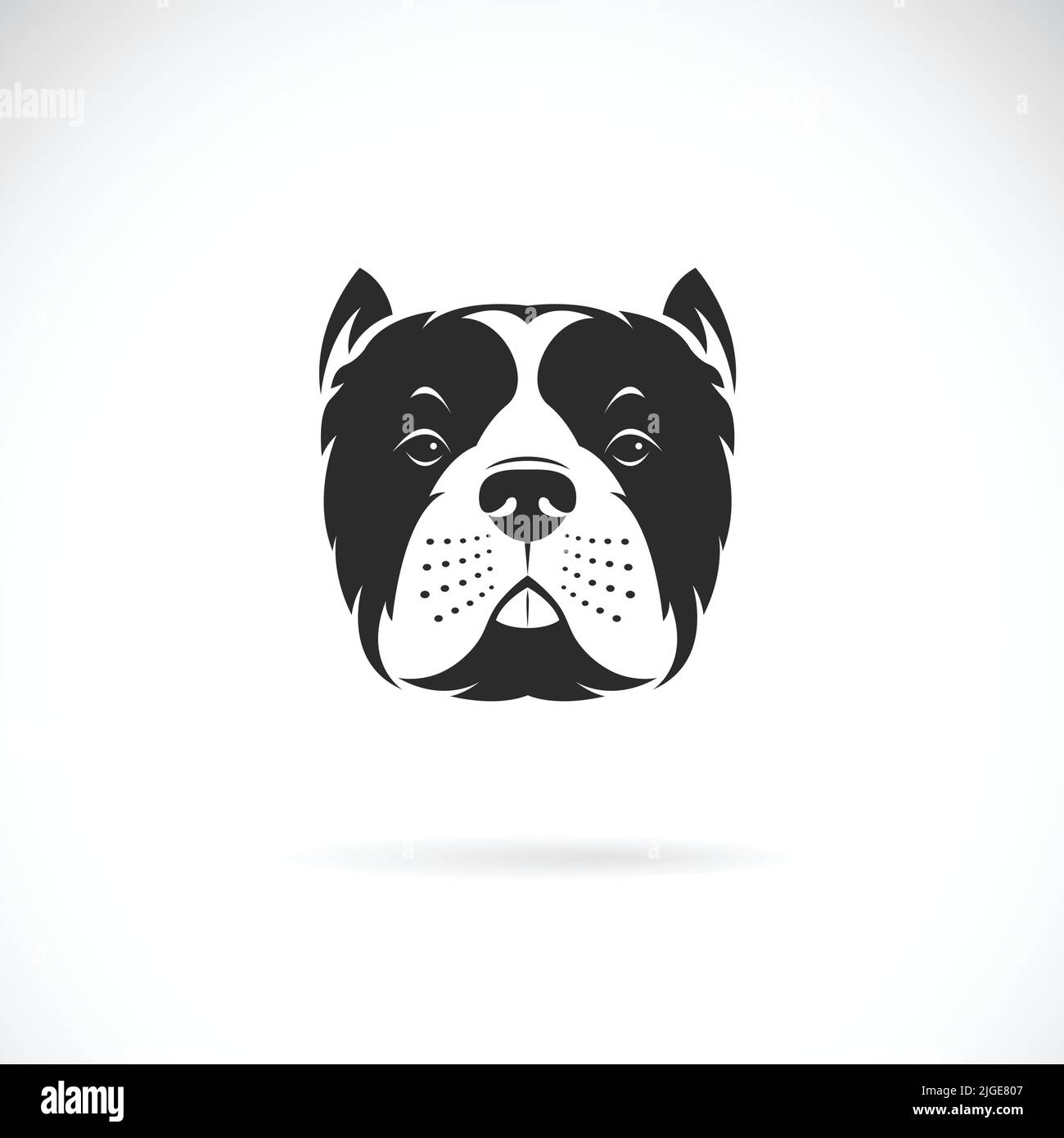 Vettore di disegno testa pitbull cane su sfondo bianco. PET. Animali. Illustrazione vettoriale a livelli facilmente modificabile. Illustrazione Vettoriale