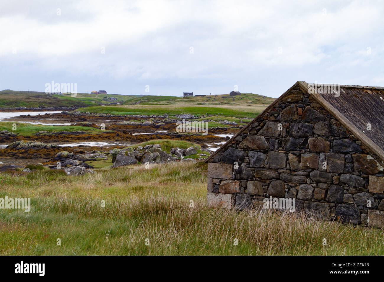 In disuso, Loch Eynort, South Uist, Ebridi Foto Stock