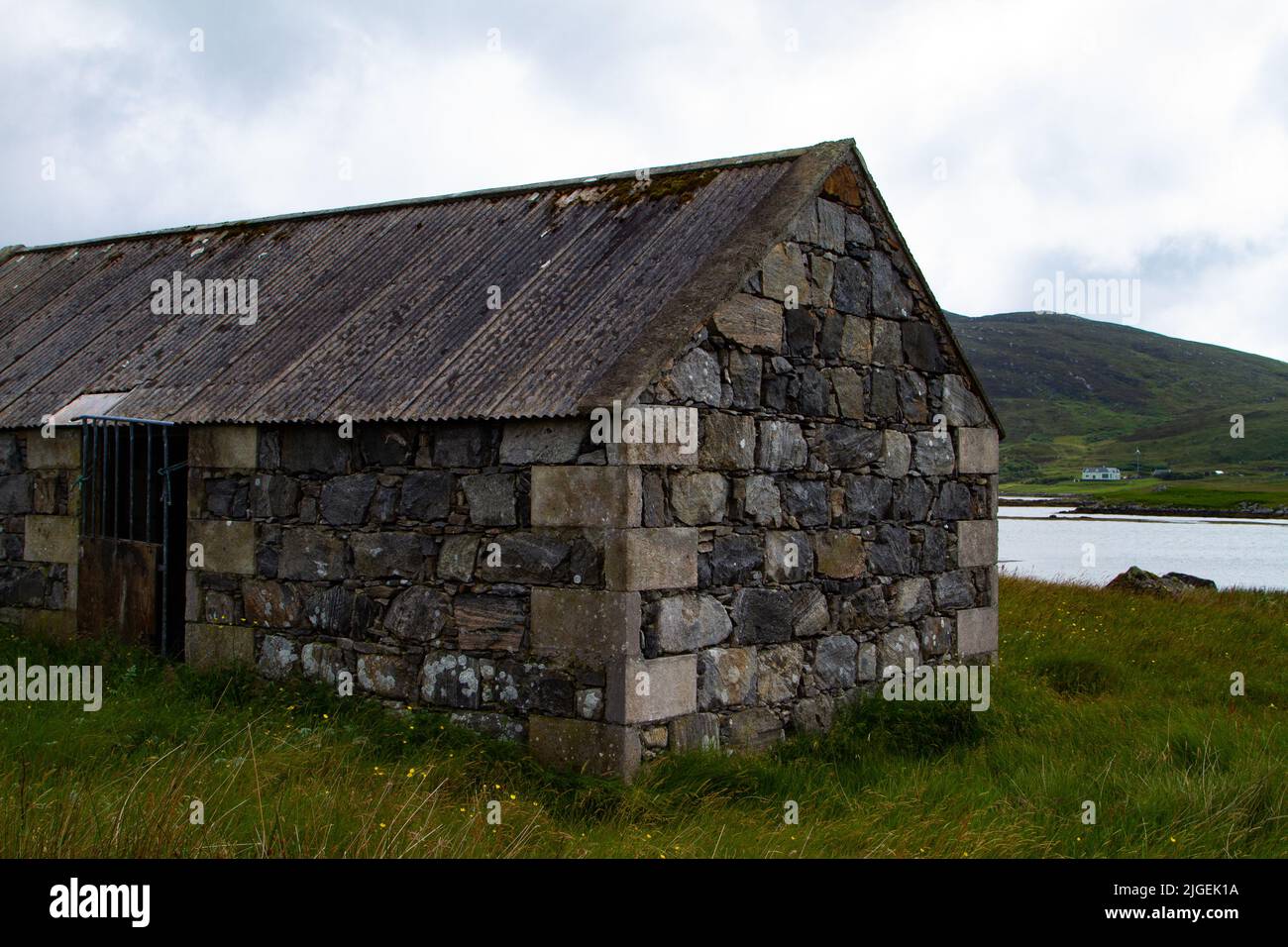 In disuso, Loch Eynort, South Uist, Ebridi Foto Stock