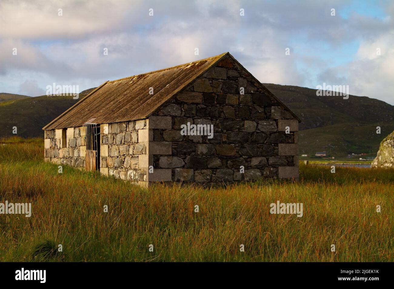 In disuso, Loch Eynort, South Uist, Ebridi Foto Stock