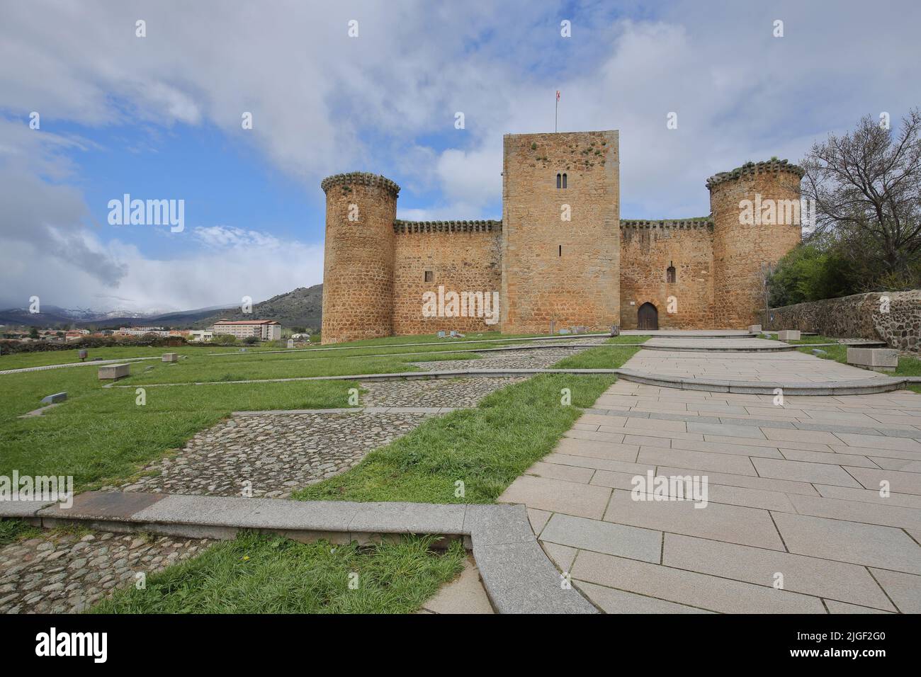 Castillo in El Barco de Avila, Sierra de Gredos, Spagna Foto Stock