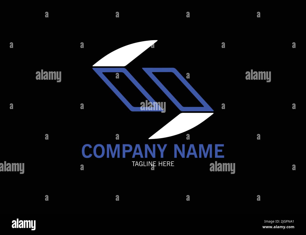 Logo astratto logo semplice logo Tech logo forma logo a due colori Logo Vector Illustrazione Vettoriale