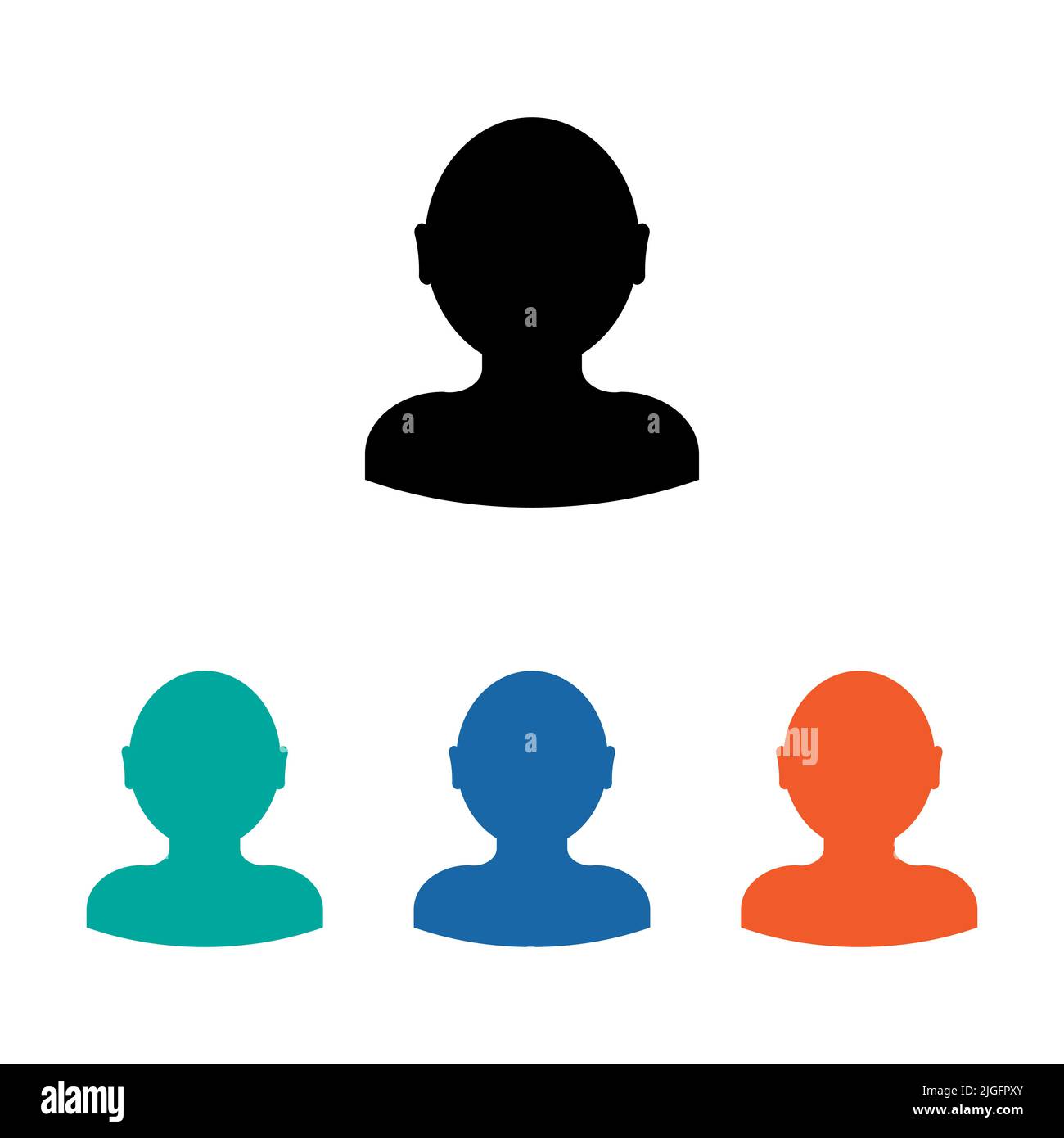 Immagine vettoriale dell'icona del profilo avatar isolata su sfondo bianco. Set di icone del profilo avatar. Icona avatar utente piatta Illustrazione Vettoriale