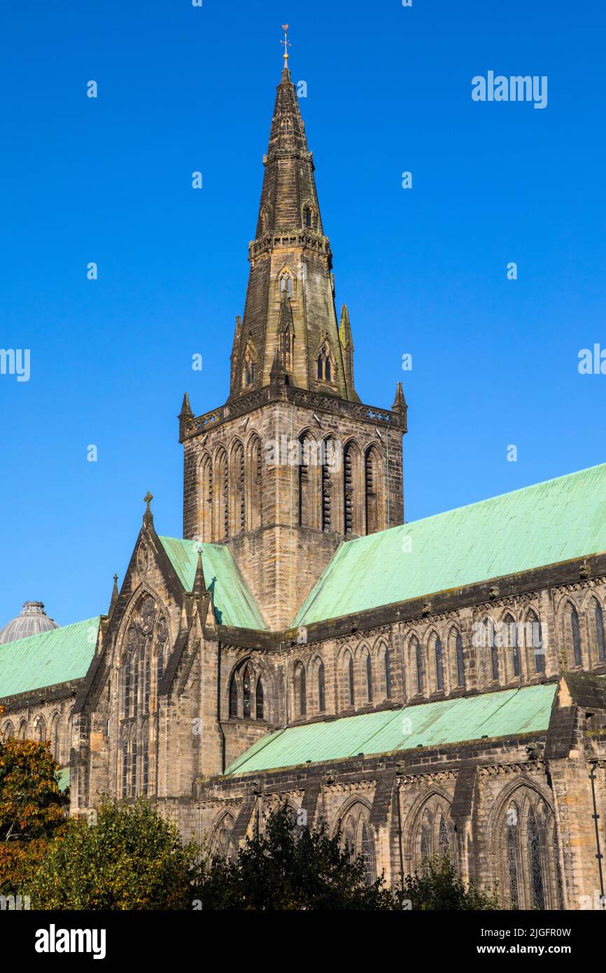 La storica Cattedrale di Glasgow, o anche conosciuta come Cattedrale di St. Mungos nella città di Glasgow, in Scozia Regno Unito. Foto Stock