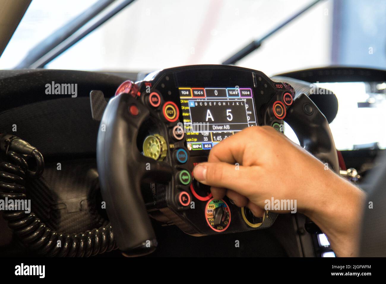 All'interno della Porsche 911 RSR - 19 durante la 6 ore di Monza 2022 - WEC FIA World Endurance Championship, Endurance a Monza, Italia, luglio 10 2022 Foto Stock