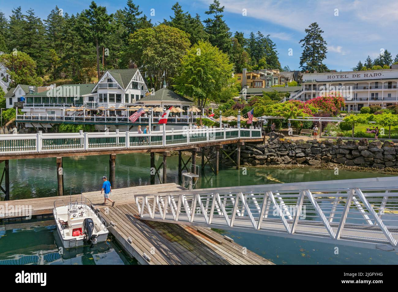 Washington, Isole San Juan, Isola di San Juan, Porto Roche, Marina, Hotel de Haro Foto Stock