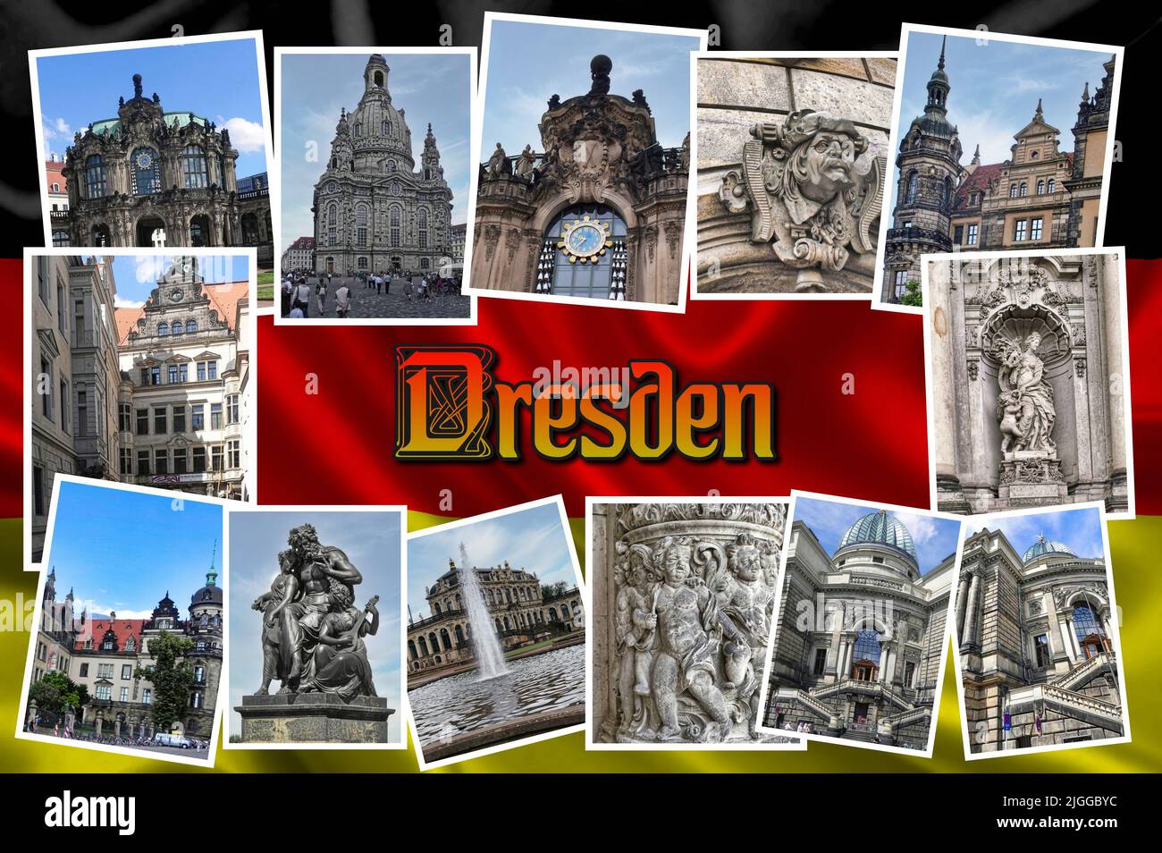 Dresda, capitale dello stato tedesco della Sassonia, è caratterizzata da famosi musei d'arte e dall'architettura classica della città vecchia ricostruita. Foto Stock