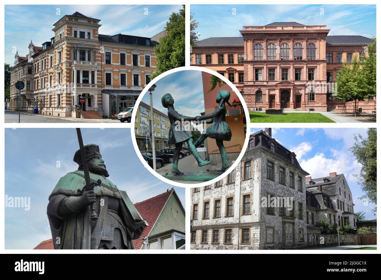 Gera è una città della Turingia, in Germania. Dopo la capitale Erfurt e Jena, è la terza città per popolazione del Land. Foto Stock