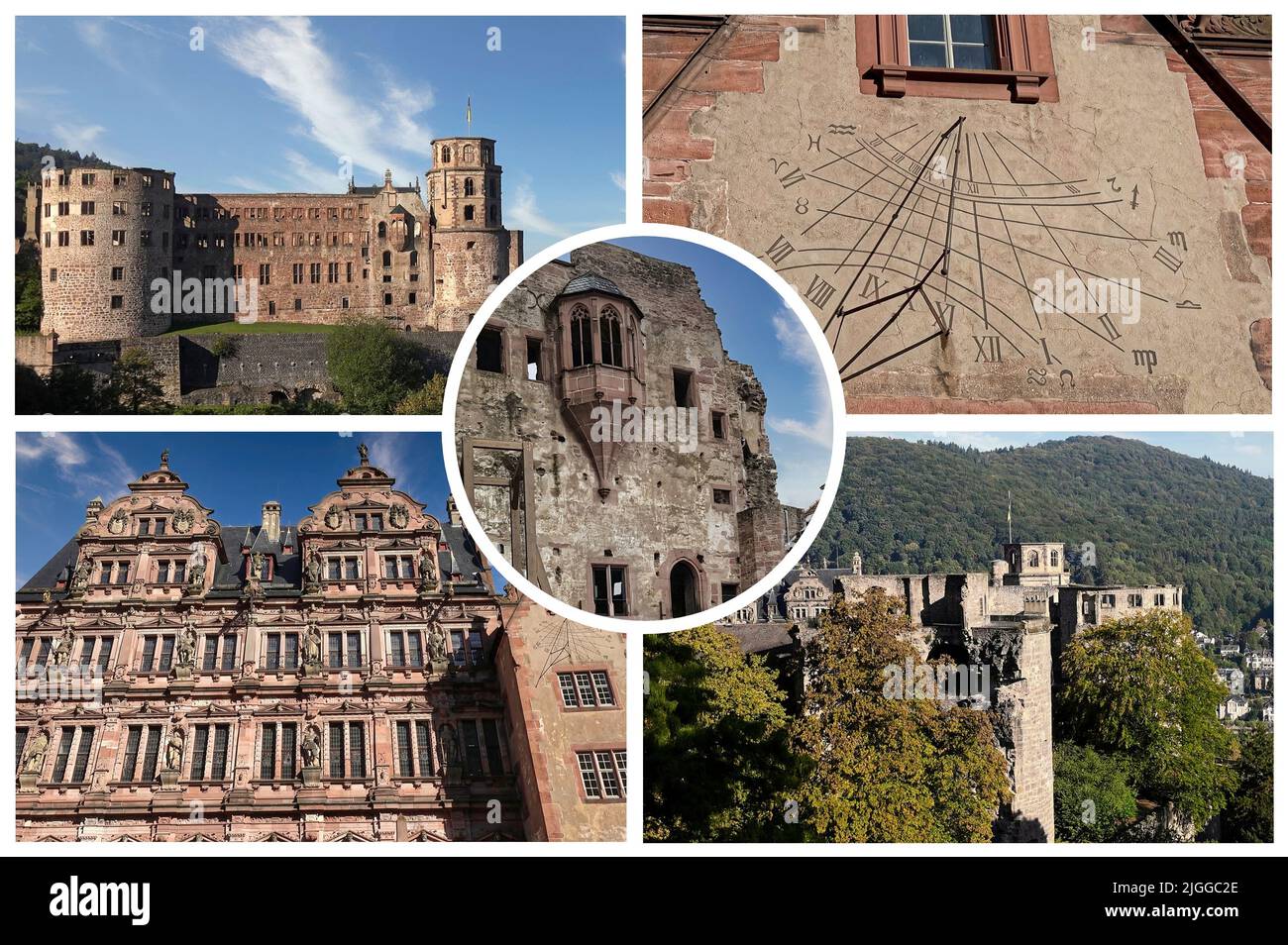 Il Castello di Heidelberg è una delle rovine più famose della Germania e il simbolo della città di Heidelberg. Foto Stock