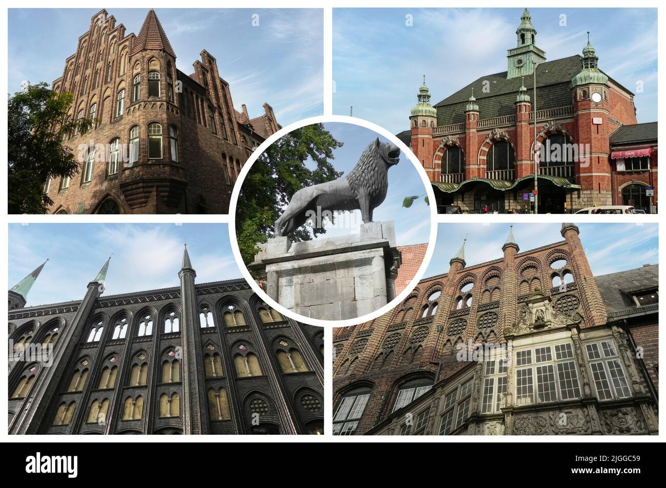 Lübeck è una città tedesca di architettura baltica gotica che risale al tempo in cui era la capitale medievale della Lega Anseatica Foto Stock