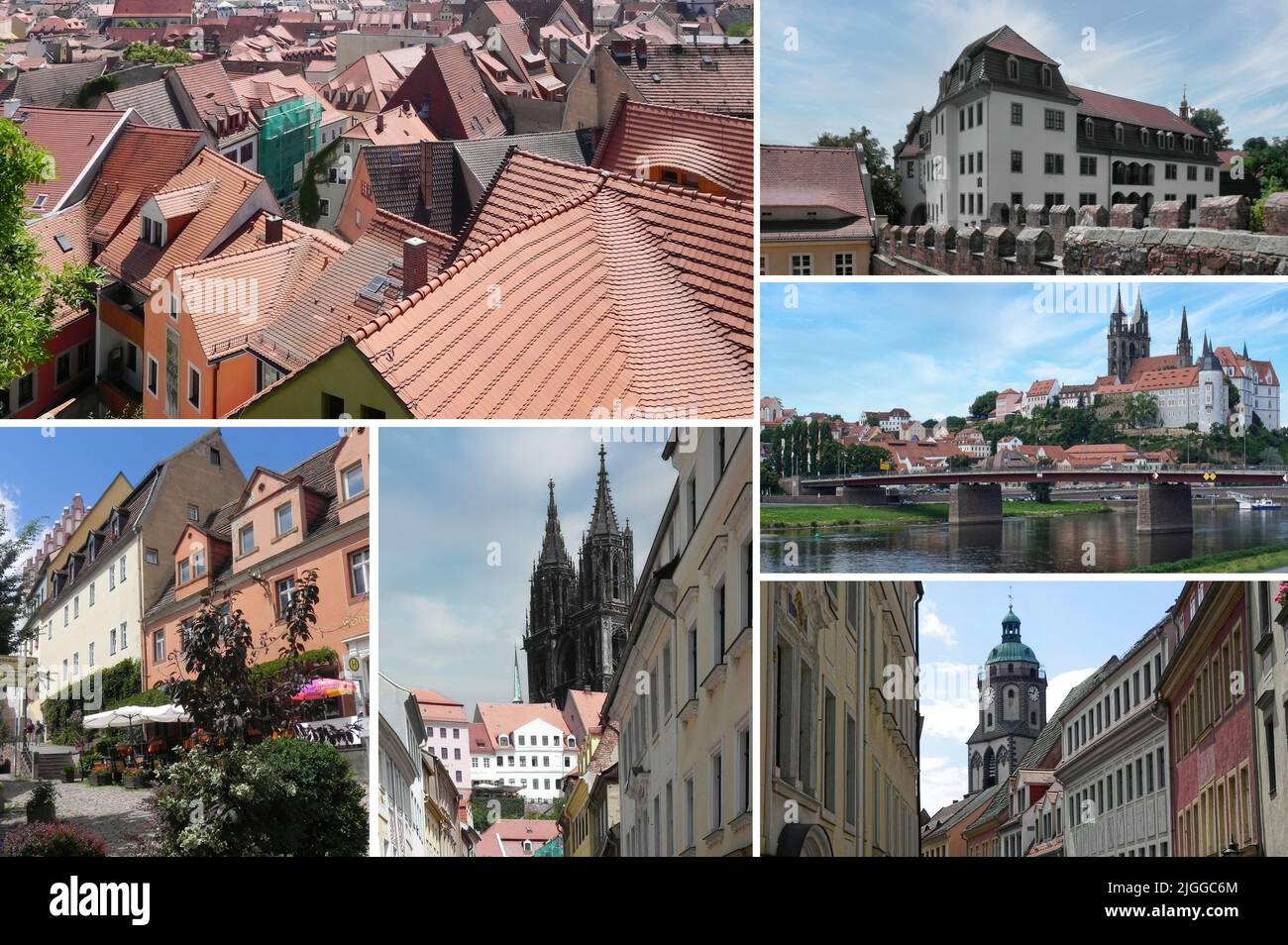 Meissen è una città in Sassonia, Germania molto famosa per la fabbrica di porcellana che ha lo stesso nome della città. Foto Stock