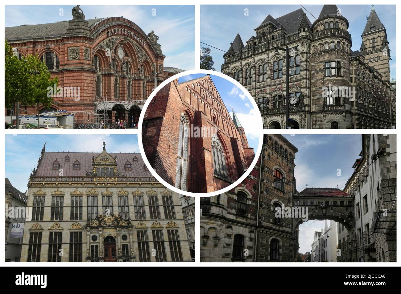 La città di Brema (Germania) capitale dello Stato di Brema è una bellissima città millenaria ricca di storia, arte e musica. Foto Stock
