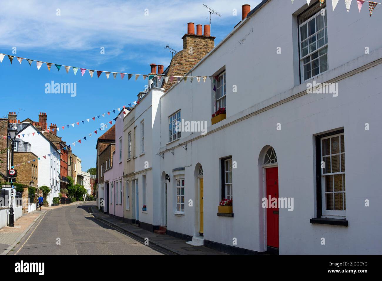 Cottage lungo Church Street a Old Isleworth, West London Regno Unito Foto Stock