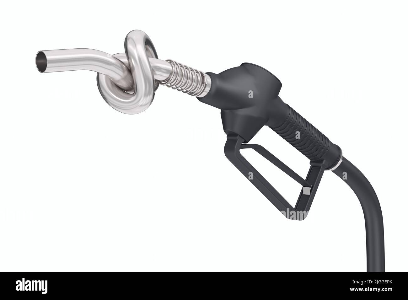 ugello carburante su sfondo bianco. Illustrazione 3D isolata Foto Stock