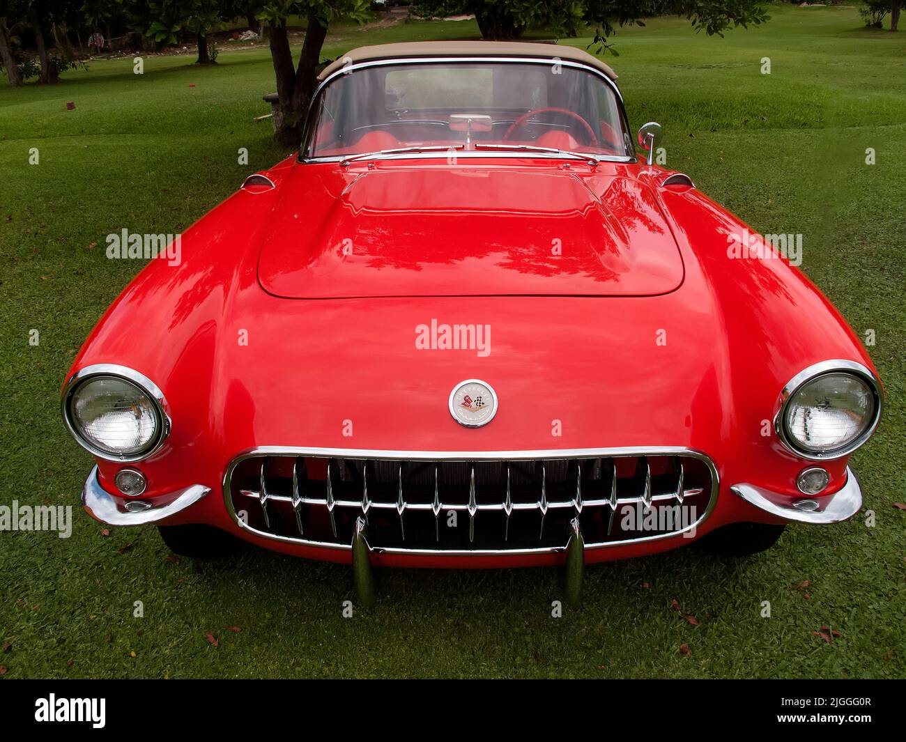 Corvette Chevrolet rosso d'epoca Foto Stock