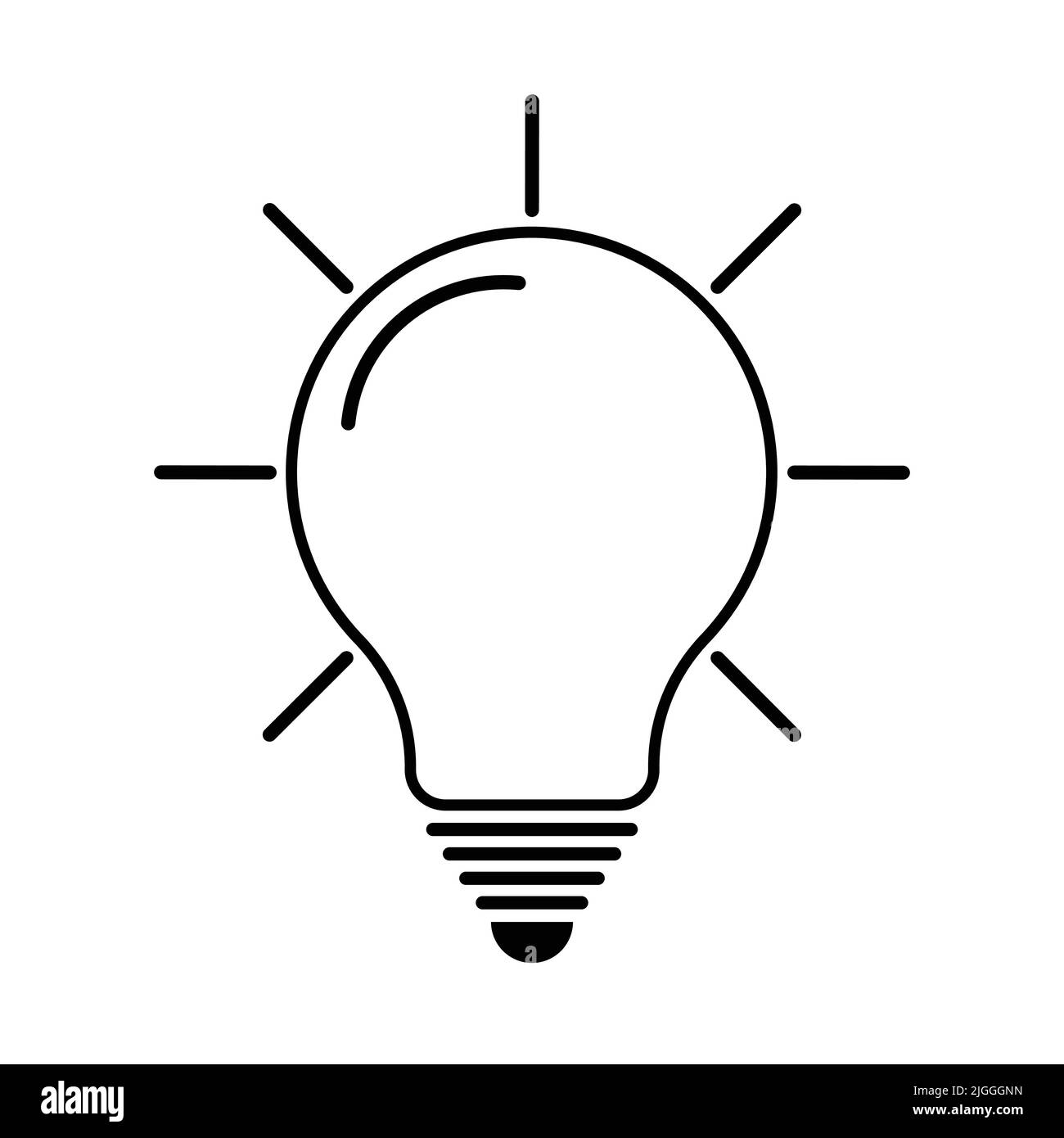 Icona della lampadina isolata su sfondo bianco Illustrazione Vettoriale