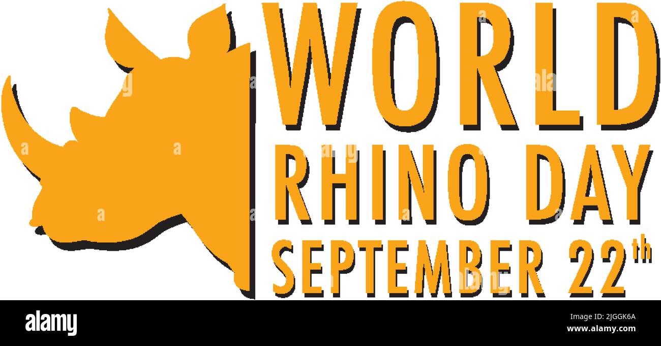 Giornata mondiale del Rhino illustrazione del 22 settembre Illustrazione Vettoriale