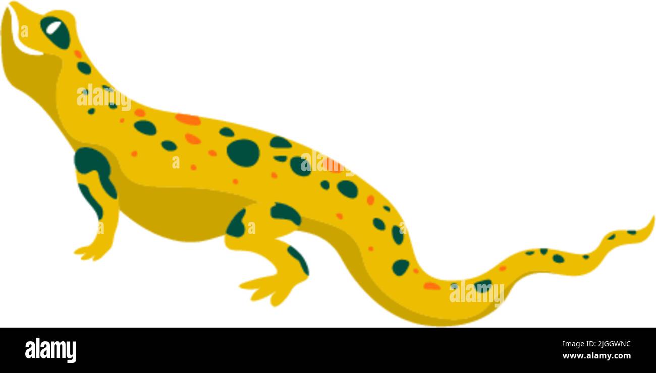 Salamandro rettile animale, fauna esotica fauna selvatica Illustrazione Vettoriale