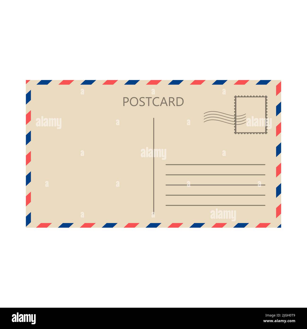 Vettore di carta postale isolato su sfondo bianco Illustrazione Vettoriale