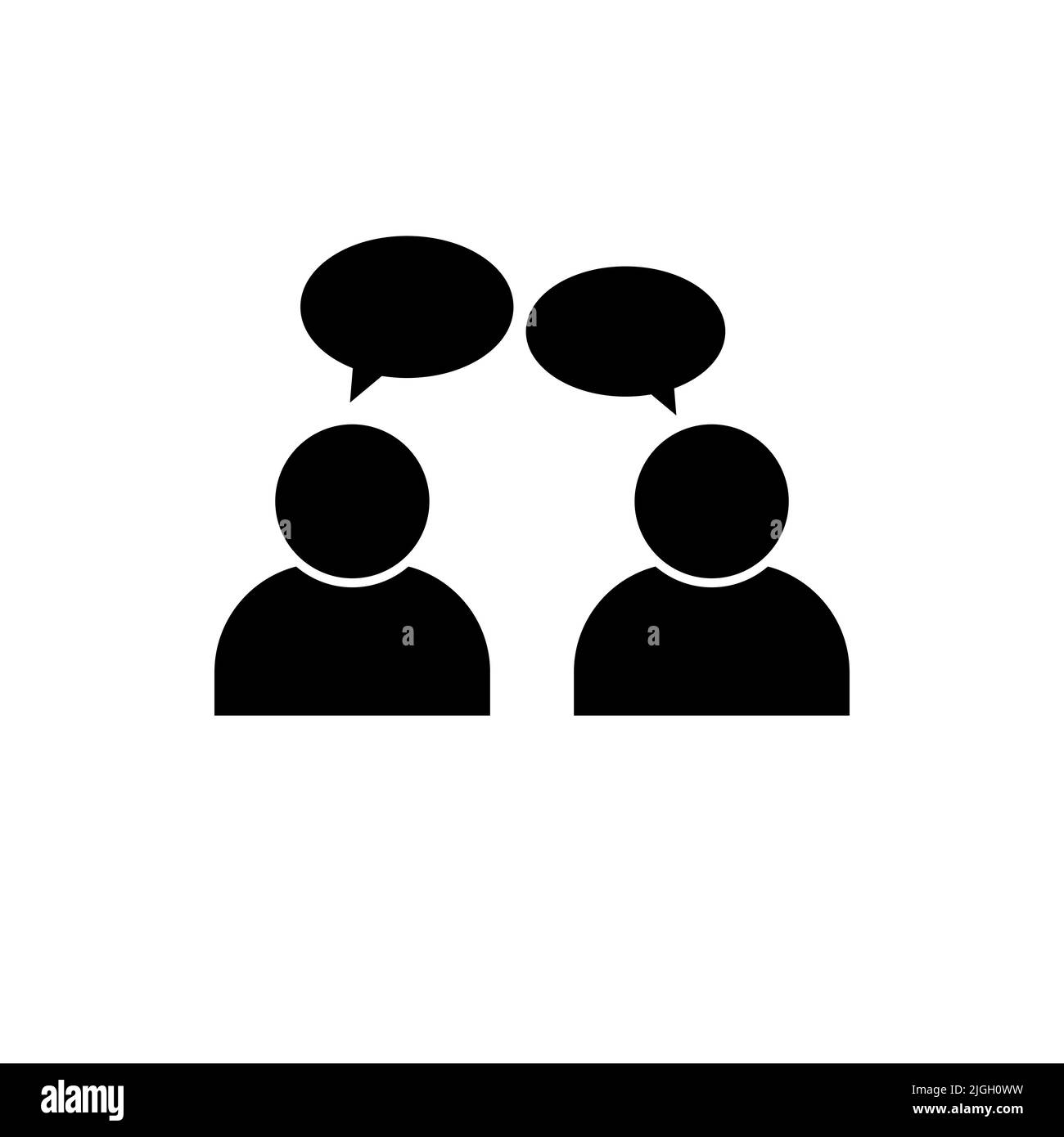 Icona del vettore delle persone parlanti isolata su sfondo bianco Illustrazione Vettoriale