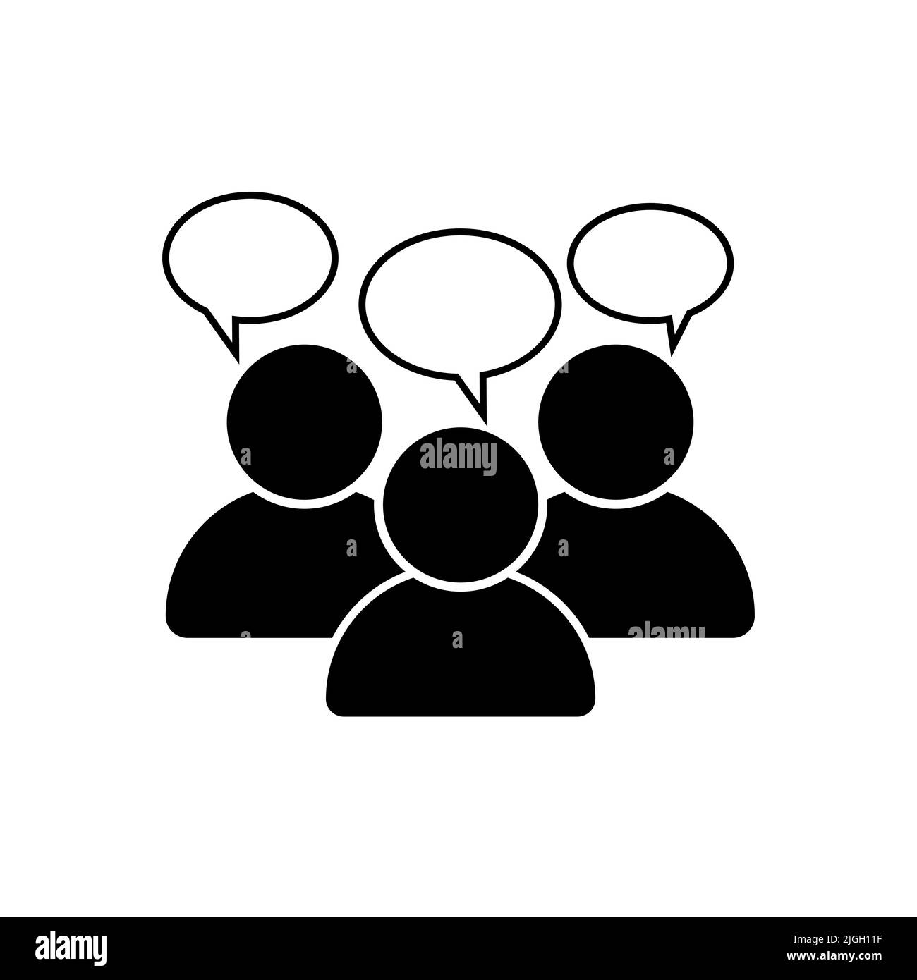 Icona del vettore di conversazione delle persone isolata su sfondo bianco Illustrazione Vettoriale