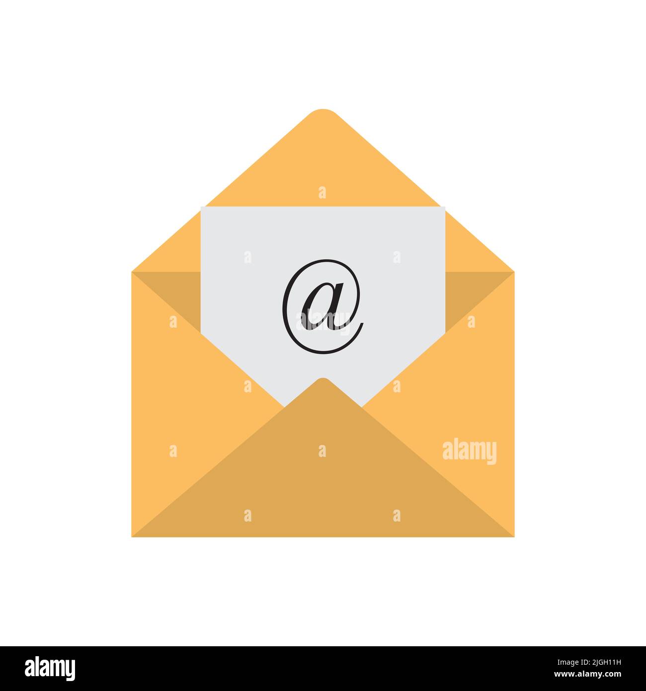 Icona e-mail. Icona vettore busta posta isolata su sfondo bianco Illustrazione Vettoriale