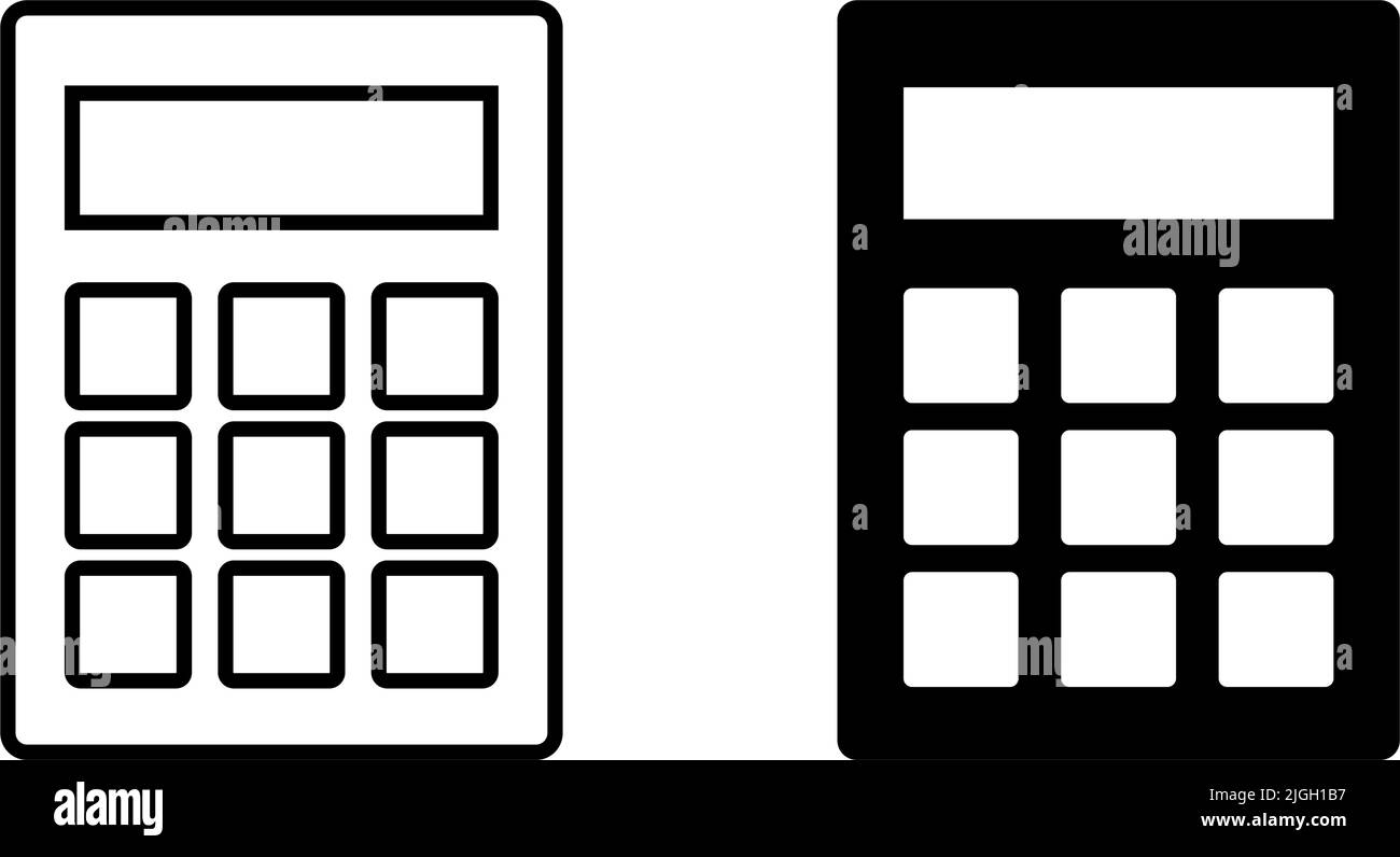 Set di icone della calcolatrice. Calcolo. Contabilità. Vettore modificabile. Illustrazione Vettoriale