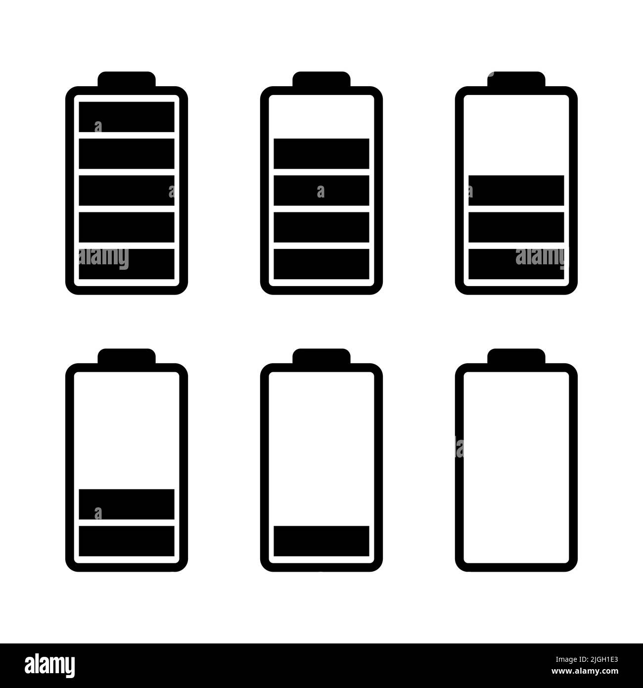 Icona vettore batteria isolata su sfondo bianco Illustrazione Vettoriale