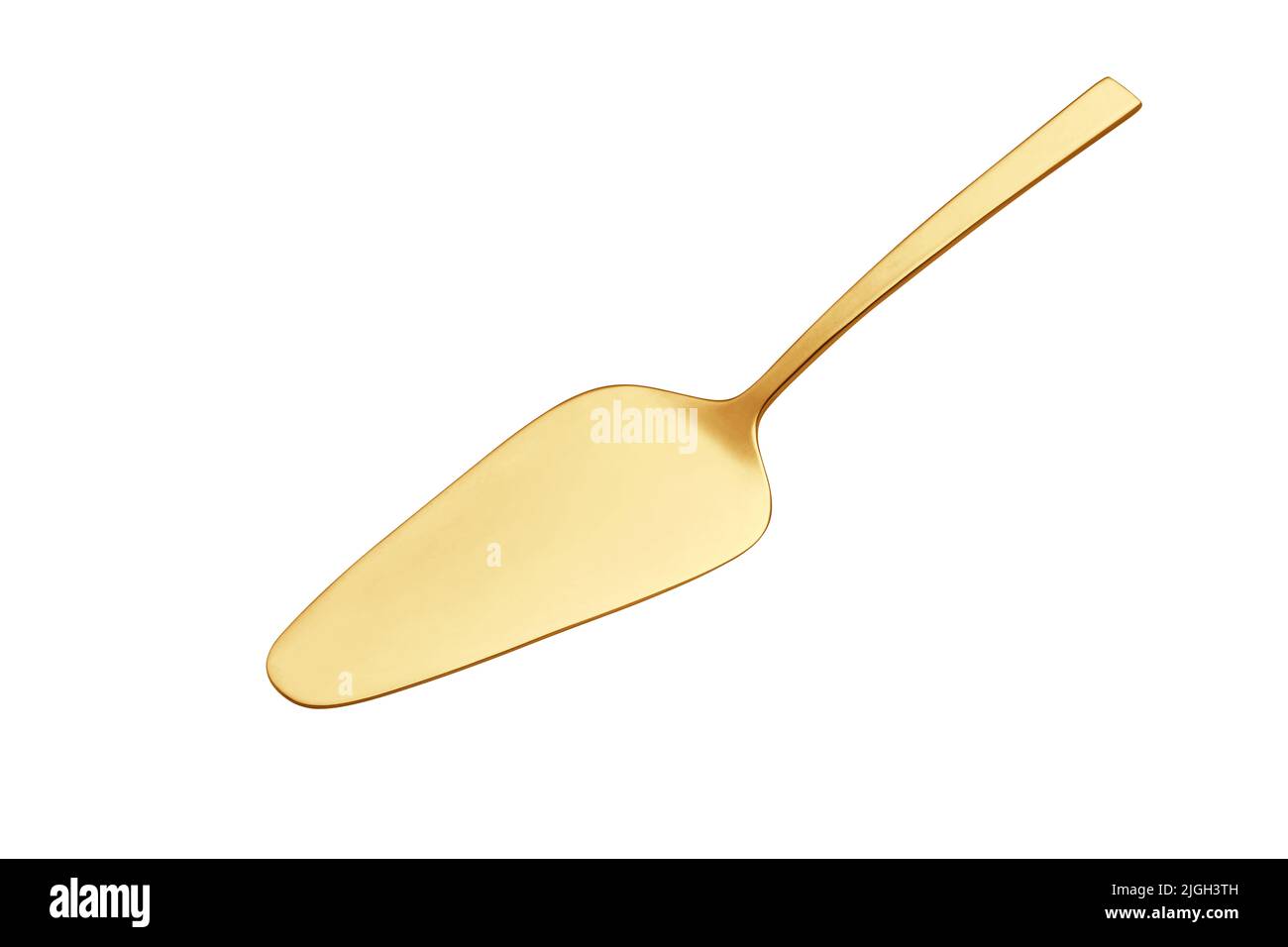 Spatola per torta d'oro, ritagliata, impilata per foto Foto Stock