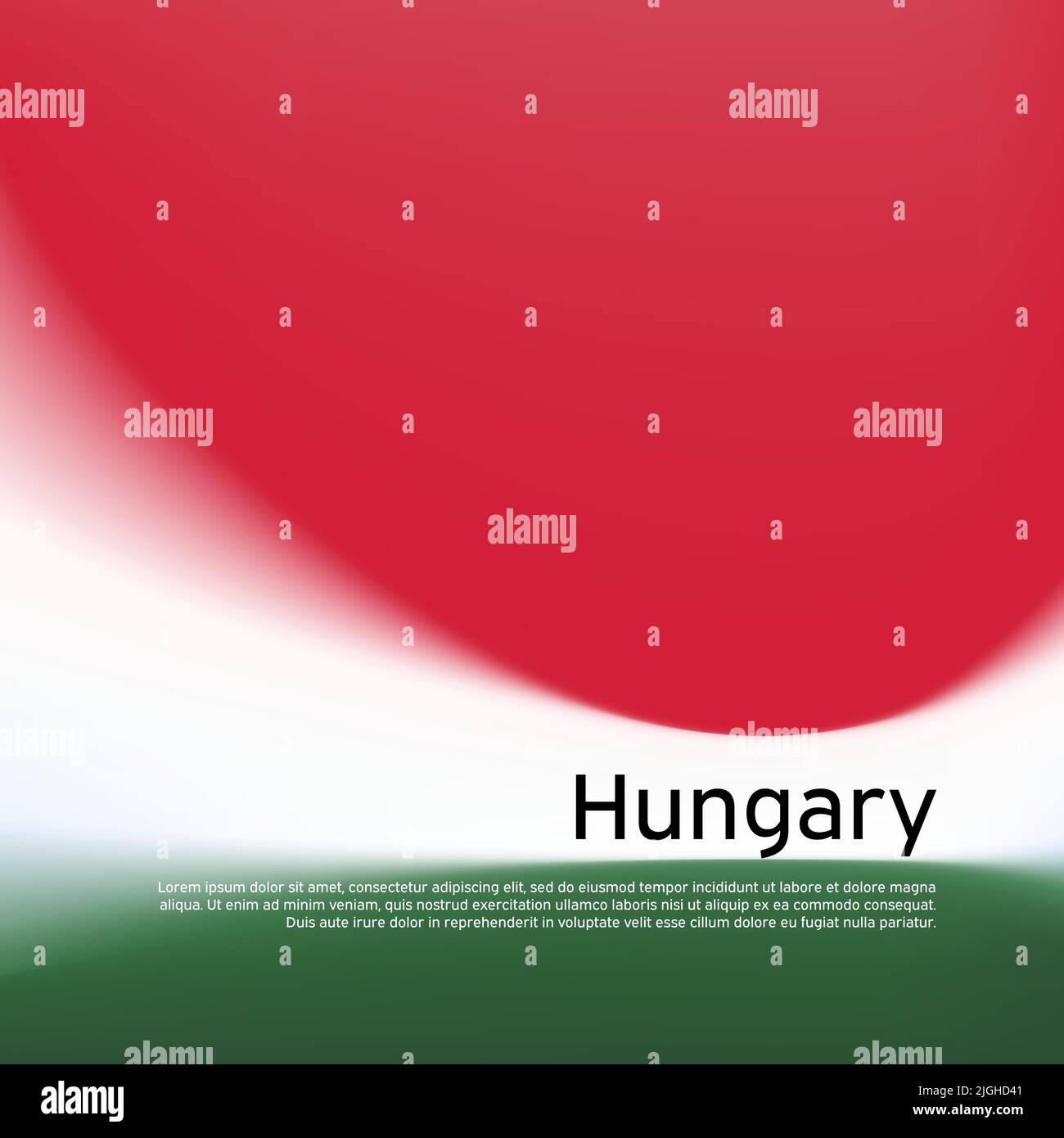 Bandiera Ungheria sfondo. Motivo sfocato nei colori della bandiera ungherese, libretto di affari. Banner nazionale, poster dell'ungheria. Stato patriottico Illustrazione Vettoriale