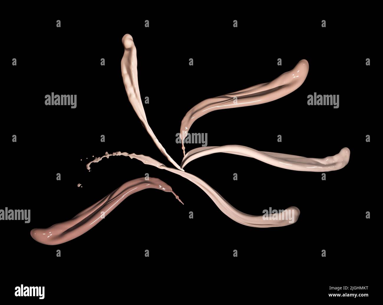 campioni di colore di fondazioni liquide su sfondo nero Foto Stock