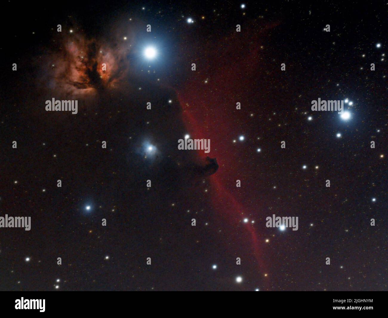 Il Horsehead & Flame Nebula nello spazio Foto Stock